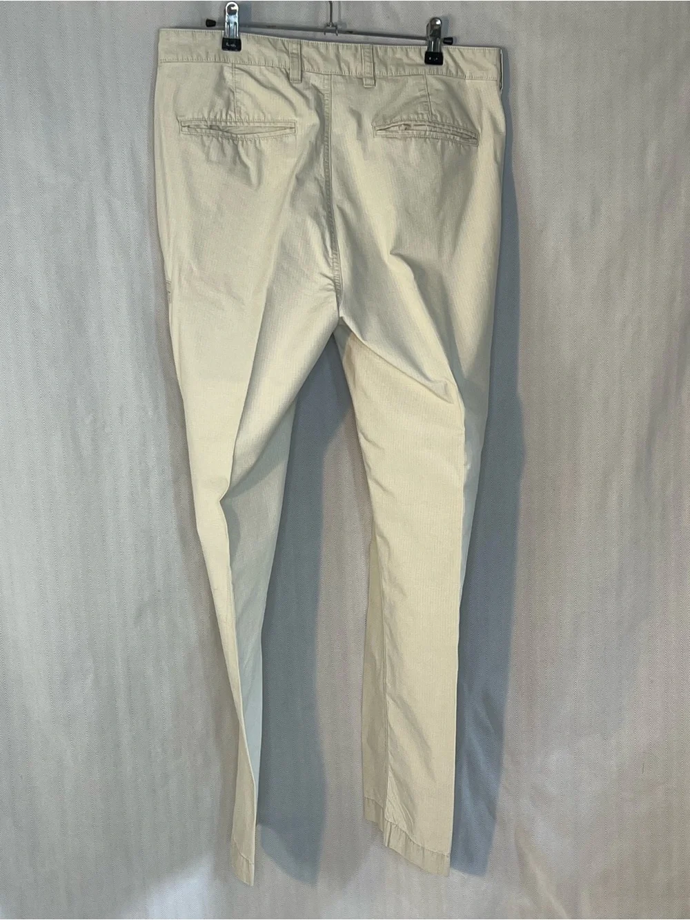 Roundtree & Yorke Casual Men’s Cotton Pants Beige Pockets Textured 32X30 👍